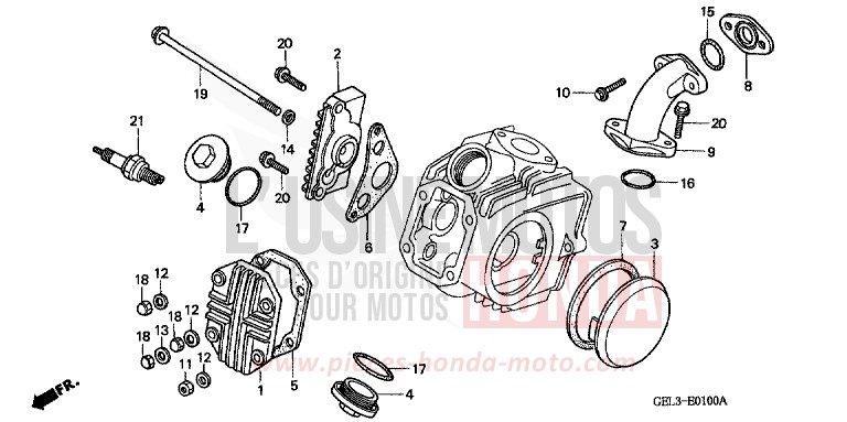 COUVERCLE DE CULASSE de XR50R FIGHTING RED (R134) de 2003