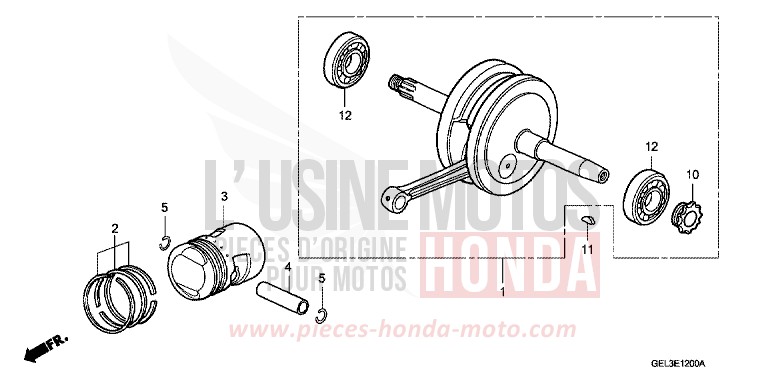VILEBREQUIN/PISTON de XR50R FIGHTING RED (R134) de 2003