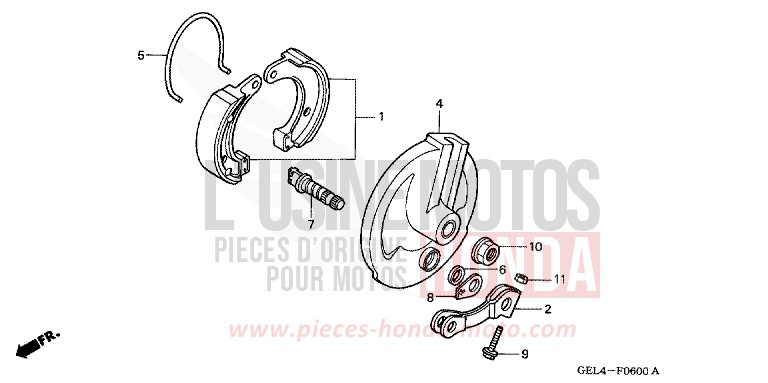 PANNEAU DE FREIN AVANT de XR50R FIGHTING RED (R134) de 2003