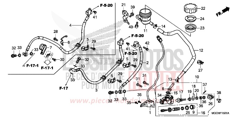 MAITRE-CYLINDRE FREIN AR. (CB1100CA/CAD/NA/NAD) de CB1100 GRAPHITE BLACK (NHB01) 2017