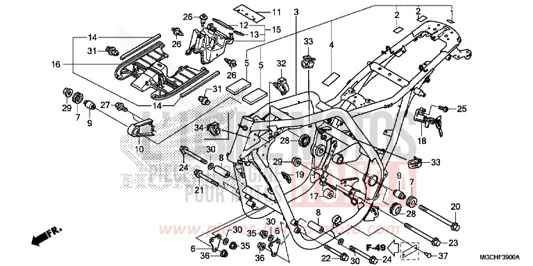 CARROSSERIE DE CHASSIS de CB1100 GRAPHITE BLACK (NHB01) 2017