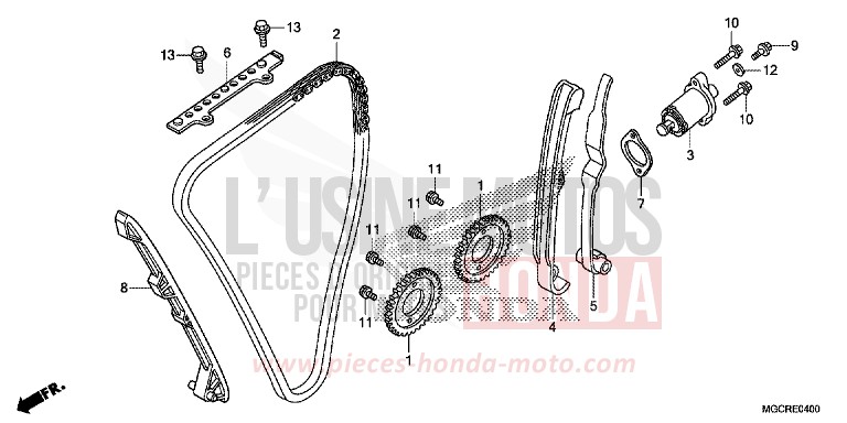 CHAINE A CAMES/TENDEUR de CB1100 DEGITAL SILVER METALLIC (NHA30) de 2018