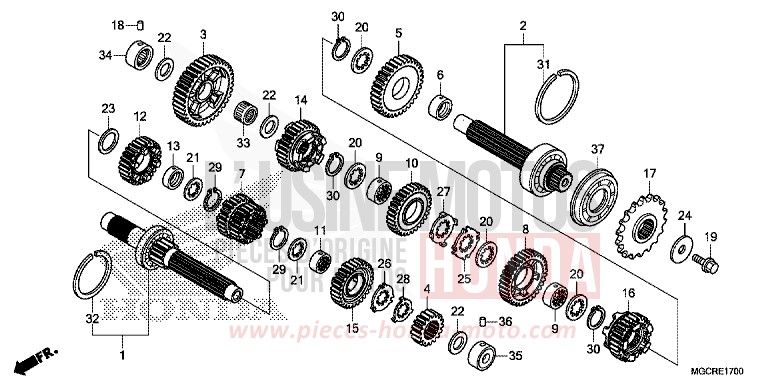 BOITE DE VITESSES de CB1100 DEGITAL SILVER METALLIC (NHA30) de 2018