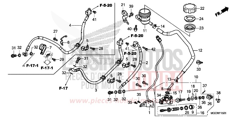 MAITRE-CYLINDRE FREIN AR. (CB1100CA/CAD/NA/NAD) de CB1100 DEGITAL SILVER METALLIC (NHA30) de 2018