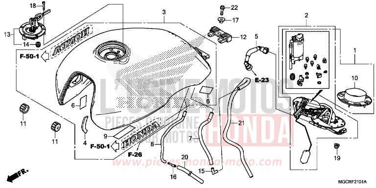 RESERVOIR A CARBURANT/POMPE A CARBURANT (CB1100CA/CAD/NA/NAD) de CB1100 DEGITAL SILVER METALLIC (NHA30) 2018