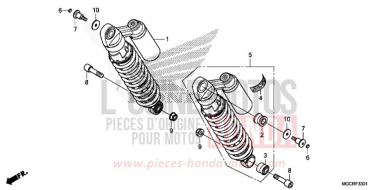 COUSSIN ARRIERE (CB1100NA/NAD) de CB1100 DEGITAL SILVER METALLIC (NHA30) de 2018