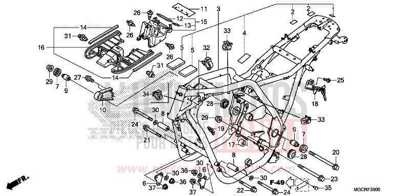 CARROSSERIE DE CHASSIS de CB1100 DEGITAL SILVER METALLIC (NHA30) de 2018