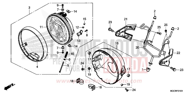 PROJECTEUR (CB1100CA/CAD/NA/NAD) de CB1100 GRAPHITE BLACK (NHB01) 2018