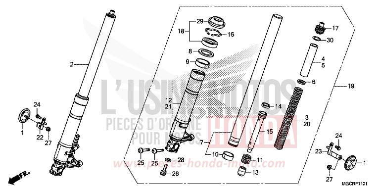 FOURCHETTE AVANT (CB1100NA/NAD) de CB1100 GRAPHITE BLACK (NHB01) 2018