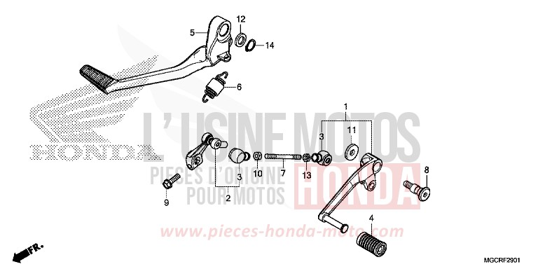 PEDALE (CB1100CA/CAD/NA/NAD) de CB1100 GRAPHITE BLACK (NHB01) 2018