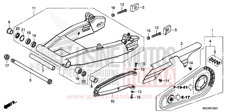 BRAS OSCILLANT (CB1100NA/NAD) de CB1100 GRAPHITE BLACK (NHB01) 2018