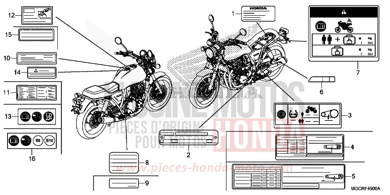 ETIQUETTE DE PRECAUTIONS de CB1100 GRAPHITE BLACK (NHB01) 2018