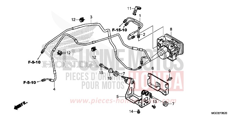 MODULATEUR ABS de CB1100 CANDY ALIZARIN RED (R345) de 2014