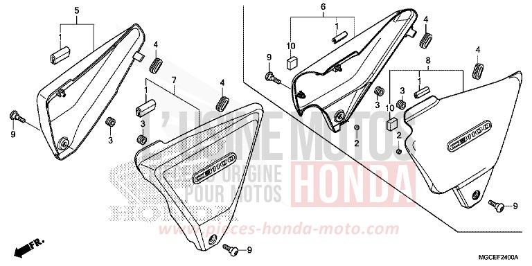 COUVERCLE LATERAL de CB1100 CANDY ALIZARIN RED (R345) de 2014