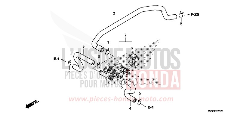 VALVE COMMANDE INJECTION D'AIR de CB1100 CANDY ALIZARIN RED (R345) de 2014