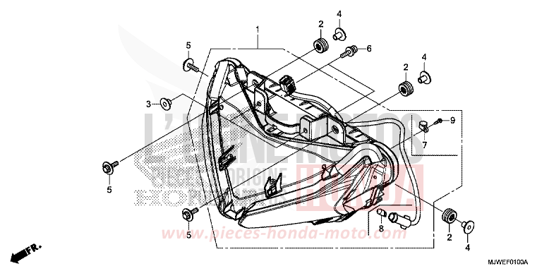 PROJECTEUR de CBR500R PEARL METALLOID WHITE (NHA96) de 2017