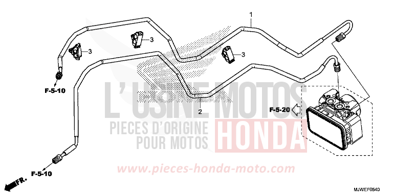 TUYAU DE FREIN de CBR500R PEARL METALLOID WHITE (NHA96) de 2017