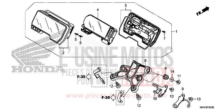 COMPTEUR de CB650R CANDY CHROMOSPHERE RED (R381) 2019