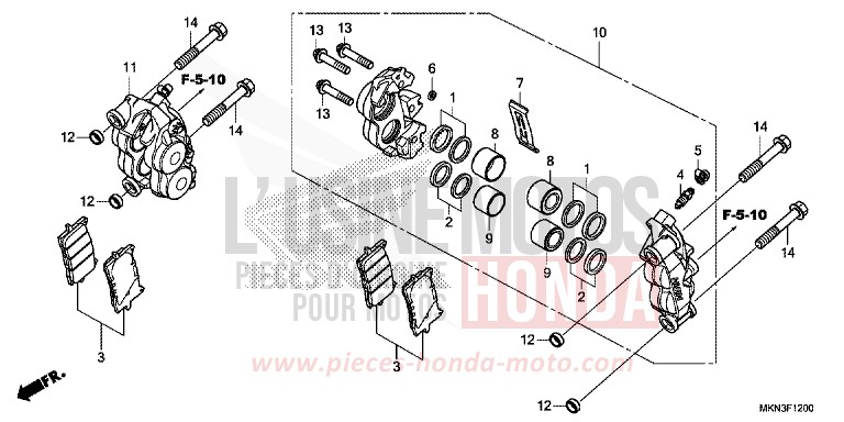 ETRIER DE FREIN AVANT de CB650R CANDY CHROMOSPHERE RED (R381) 2019