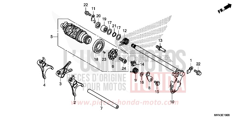BARILLET DE SELECTION de CB650R GRAPHITE BLACK (NHB01) 2019