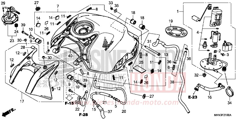 RESERVOIR A CARBURANT de CB650R GRAPHITE BLACK (NHB01) 2019