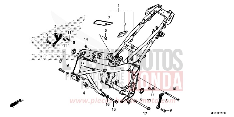 CARROSSERIE DE CHASSIS de CB650R GRAPHITE BLACK (NHB01) de 2019