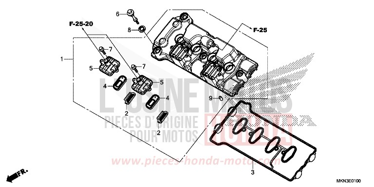 COUVERCLE DE CULASSE de CB650R MAT CRYPTON SILVER MATALLIC (NHA40) de 2019
