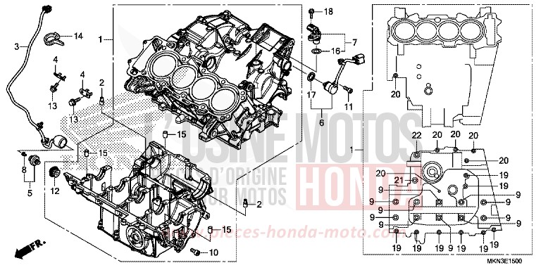 CARTER MOTEUR de CB650R MAT CRYPTON SILVER MATALLIC (NHA40) de 2019