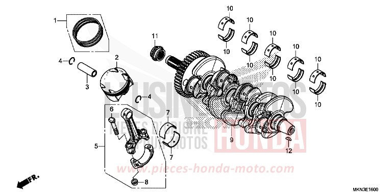 VILEBREQUIN/PISTON de CB650R MAT CRYPTON SILVER MATALLIC (NHA40) de 2019