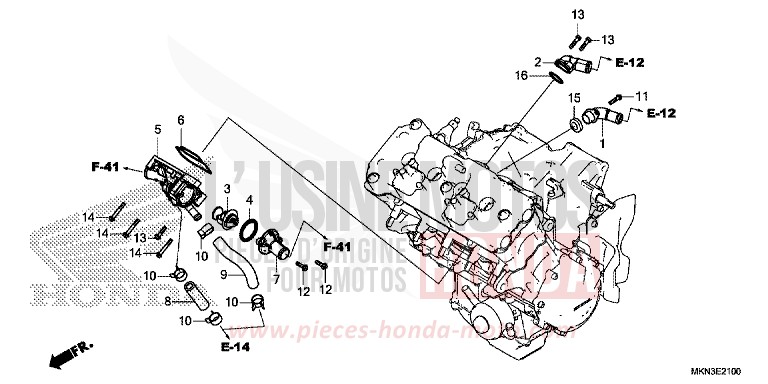 THERMOSTAT de CB650R MAT CRYPTON SILVER MATALLIC (NHA40) de 2019