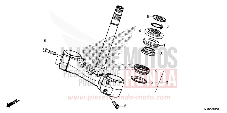TIGE DE DIRECTION de CB650R MAT CRYPTON SILVER MATALLIC (NHA40) de 2019