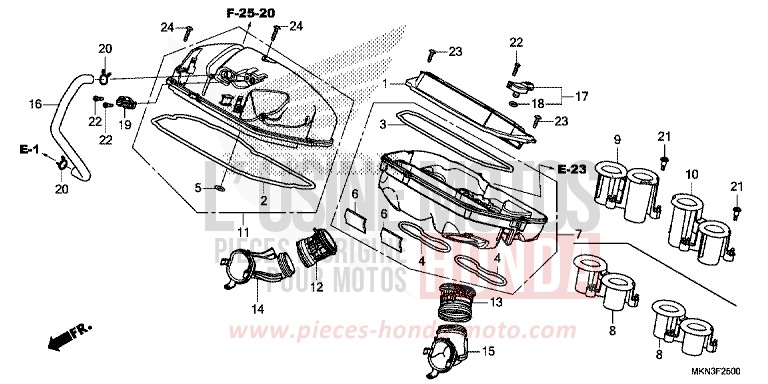 FILTRE A AIR de CB650R MAT CRYPTON SILVER MATALLIC (NHA40) 2019