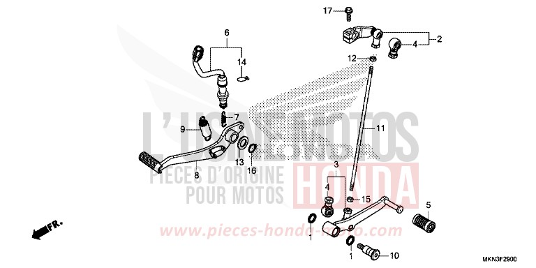 PEDALE de CB650R MAT CRYPTON SILVER MATALLIC (NHA40) 2019