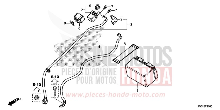 BATTERIE de CB650R MAT CRYPTON SILVER MATALLIC (NHA40) de 2019