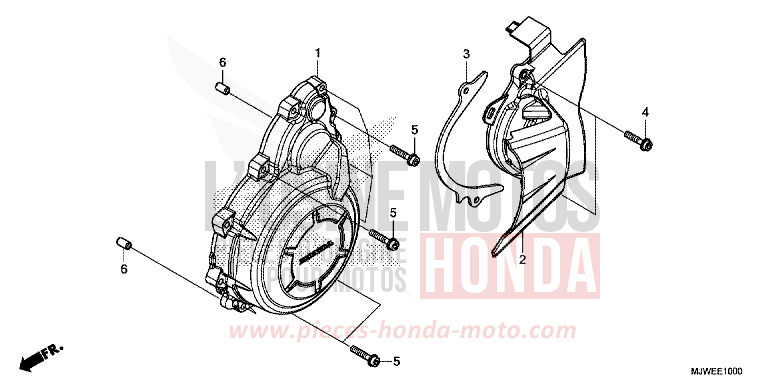 COUVERCLE DE GENERATEUR C.A. de CBR500R GRAPHITE BLACK (NHB01) de 2018