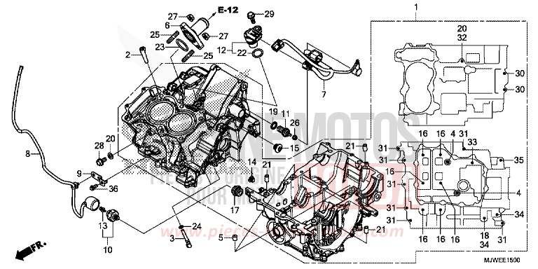 CARTER MOTEUR de CBR500R GRAPHITE BLACK (NHB01) de 2018