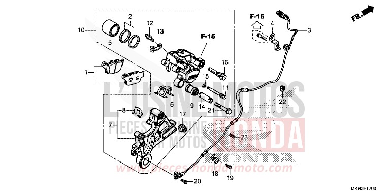 ETRIER DE FREIN ARRIERE de CB650R GRAPHITE BLACK (NHB01) de 2019