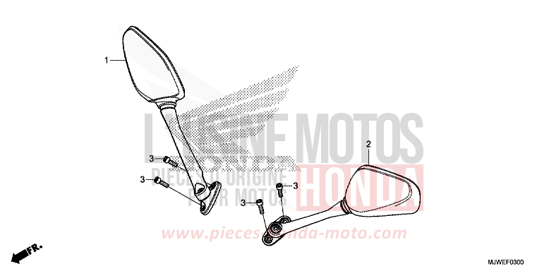 MIROIR de CBR500R GRAPHITE BLACK (NHB01) de 2018