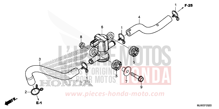 ELECTROVANNE INJECTION D'AIR de CBR500R GRAPHITE BLACK (NHB01) de 2018