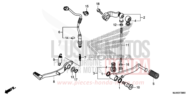 PEDALE de CBR500R GRAPHITE BLACK (NHB01) de 2018