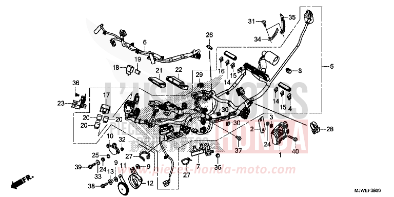 FAISCEAU DES FILS de CBR500R GRAPHITE BLACK (NHB01) de 2018