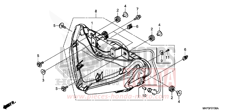 PROJECTEUR de CBR500R GRAND PRIX RED (R380) de 2019
