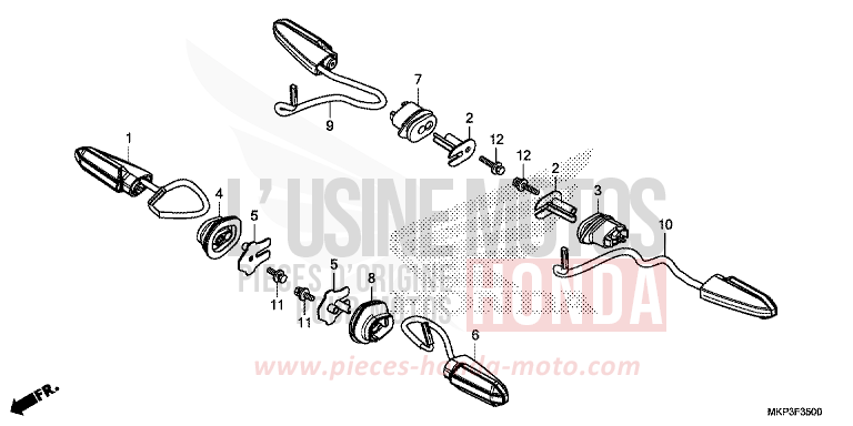 CLIGNOTANT de CBR500R GRAND PRIX RED (R380) de 2019