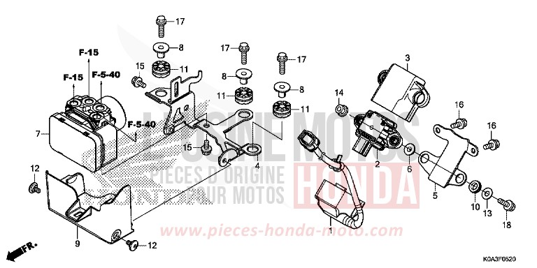 MODULATEUR ABS de CB300R CANDY CHROMOSPHERE RED (R381) 2018