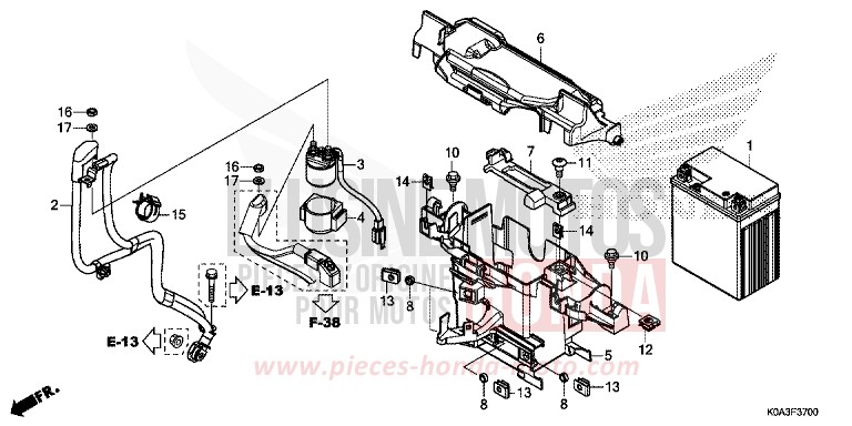 BATTERIE de CB300R MAT CRYPTON SILVER MATALLIC (NHA40) 2018