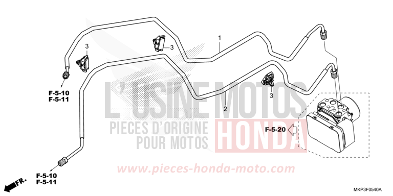 TUYAU DE FREIN de CBR500R MAT AXIS GRAY METALLIC (NH303) de 2019