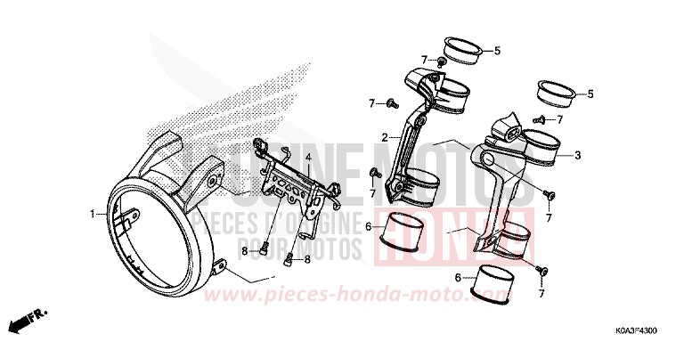 CAPOT AVANT de CB300R MAT CRYPTON SILVER MATALLIC (NHA40) 2018