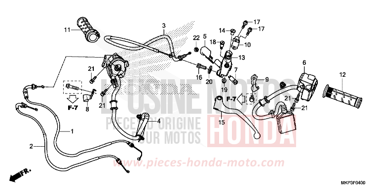 LEVIER DE GUIDON/COMMUTATEUR/CABLE de CBR500R GRAND PRIX RED (R380) 2021