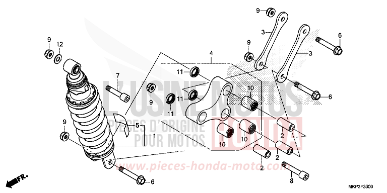 COUSSIN ARRIERE de CBR500R GRAND PRIX RED (R380) 2021