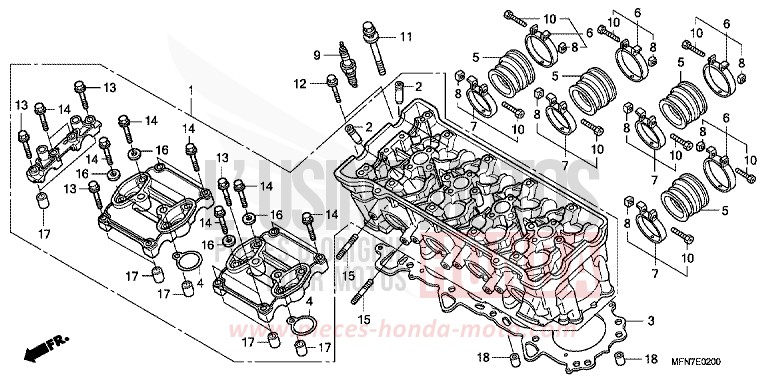 CULASSE de CB1000R MAT CYNOS GRAY METALLIC (NH312F) de 2012